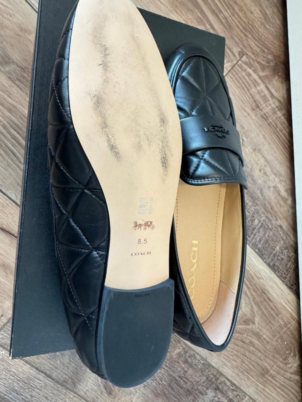 Coach Black Leather Loafer Like New Worn Once Size 8.5 (39) - Picture 10 of 10